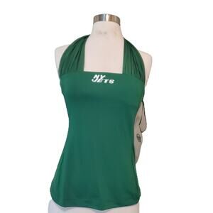 NWT All Sport Couture Women's Green New York Jets Sleeveless Halter Top Size L